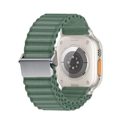 Apple Watch 44mm Zore KRD-123 Naylon Kumaş Hasır Örgülü Kordon Siyah