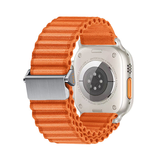 Apple Watch 44mm Zore KRD-123 Nylon Fabric Braided Strap Orange 