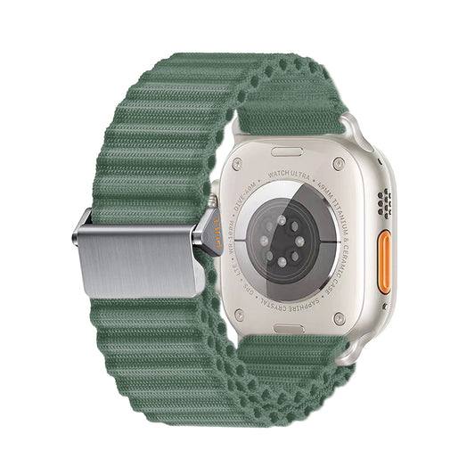 Apple Watch 44mm Zore KRD-123 Nylon Fabric Braided Strap Green 