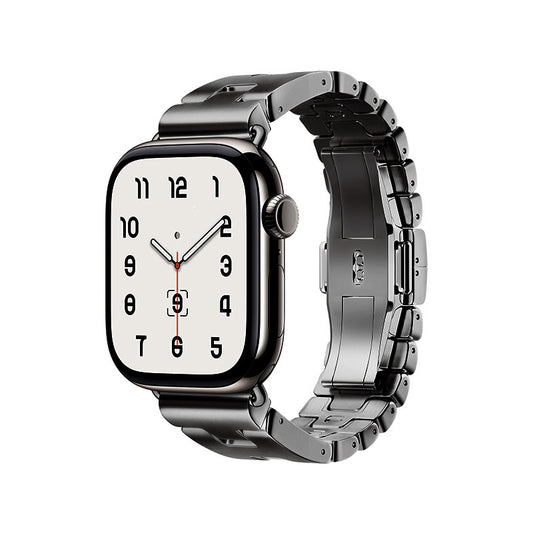 Apple Watch 44mm Zore KRD-125 Metal Band Strap Black 