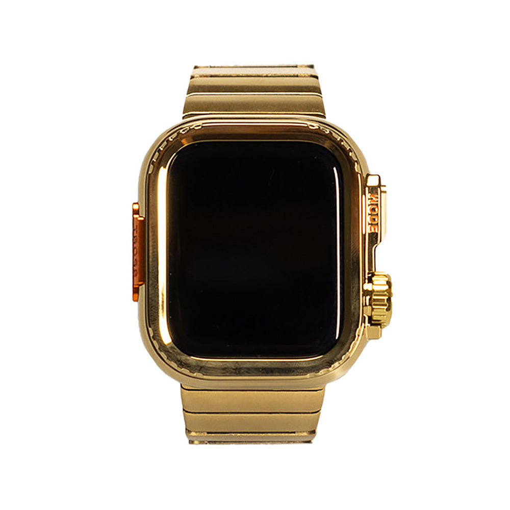 Apple Watch 44mm Zore KRD-126 Hard Case Protector Metal Band Gold 