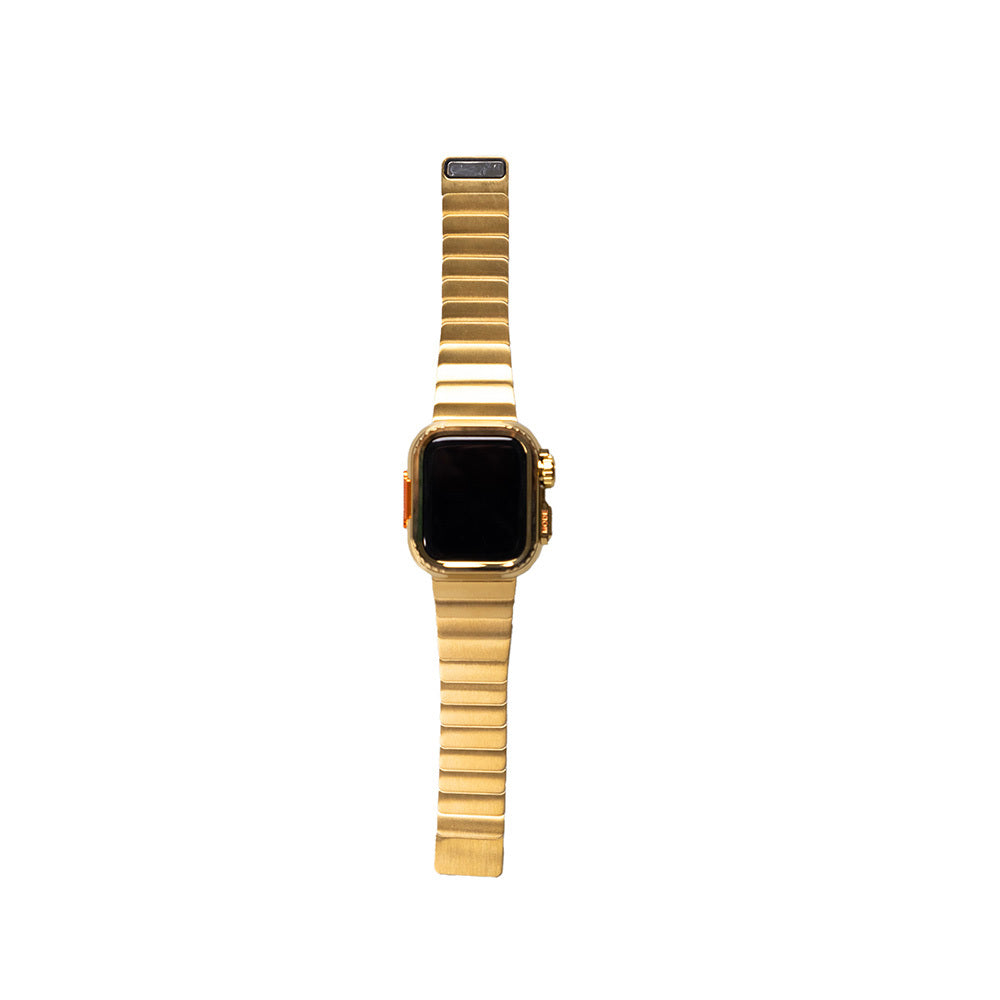 Apple Watch 44mm Zore KRD-126 Hard Case Protector Metal Band Gold 