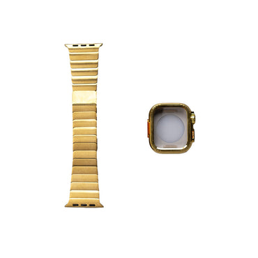 Apple Watch 44mm Zore KRD-126 Hard Case Protector Metal Band Gold 