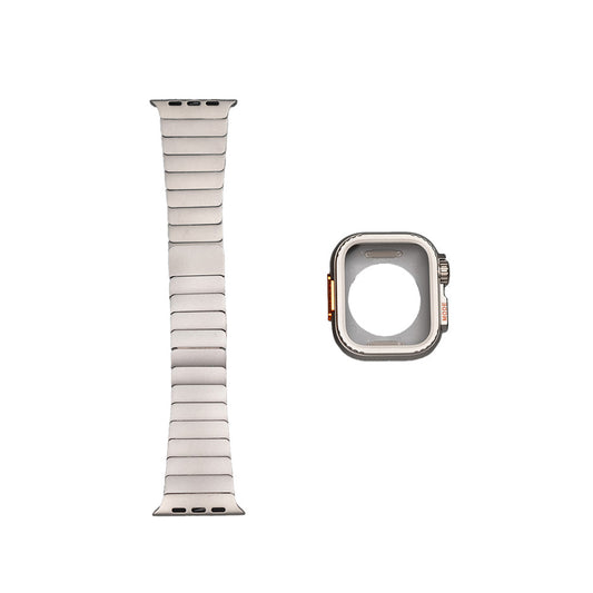 Apple Watch 44mm Zore KRD-126 Hard Case Protector Metal Band Starlight 