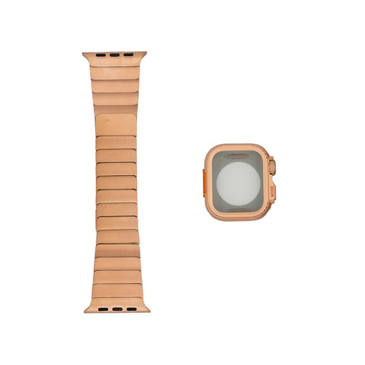 Apple Watch 44mm Zore KRD-126 Hard Case Protector Metal Band Rose Gold 