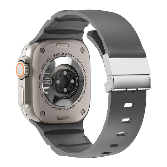 Apple Watch 44mm Zore KRD-145 Metal Buckle Silicone Strap Gray 
