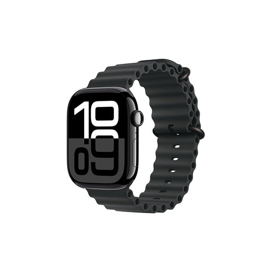 Apple Watch 10 46mm Zore KRD-75 Silikon Kordon Mat Siyah