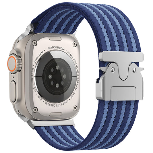 Apple Watch 49mm Zore KRD-133 Nylon Fabric Braided Strap Blue 