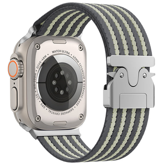 Apple Watch 49mm Zore KRD-133 Nylon Fabric Braided Strap Gray 