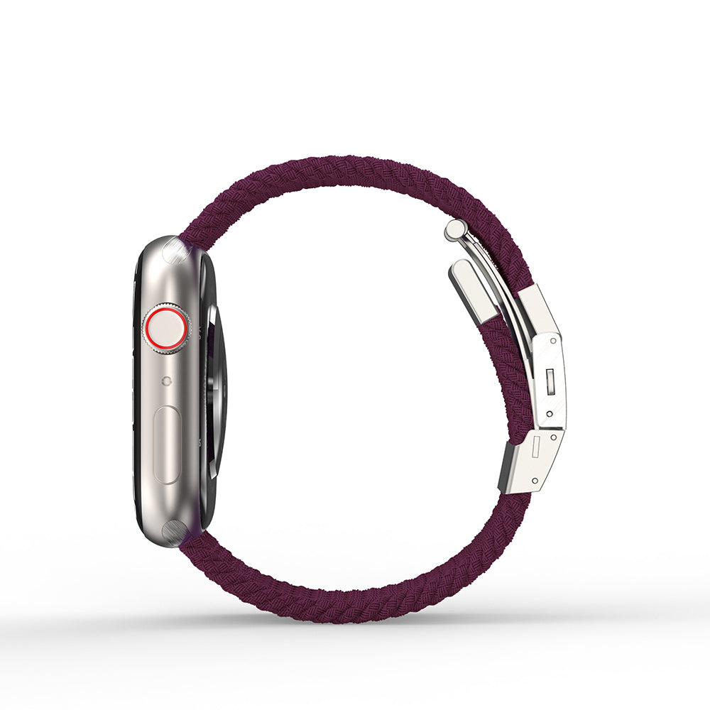 Apple Watch 7 41mm Amazingthing Titan Weave Örgü Sport Kordon Mor