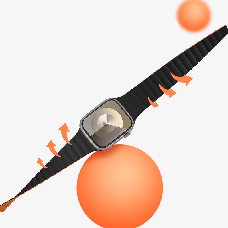 Apple Watch 7 41mm Benks Magnetik Tak Çıkar Silikon Strap Kayış Siyah