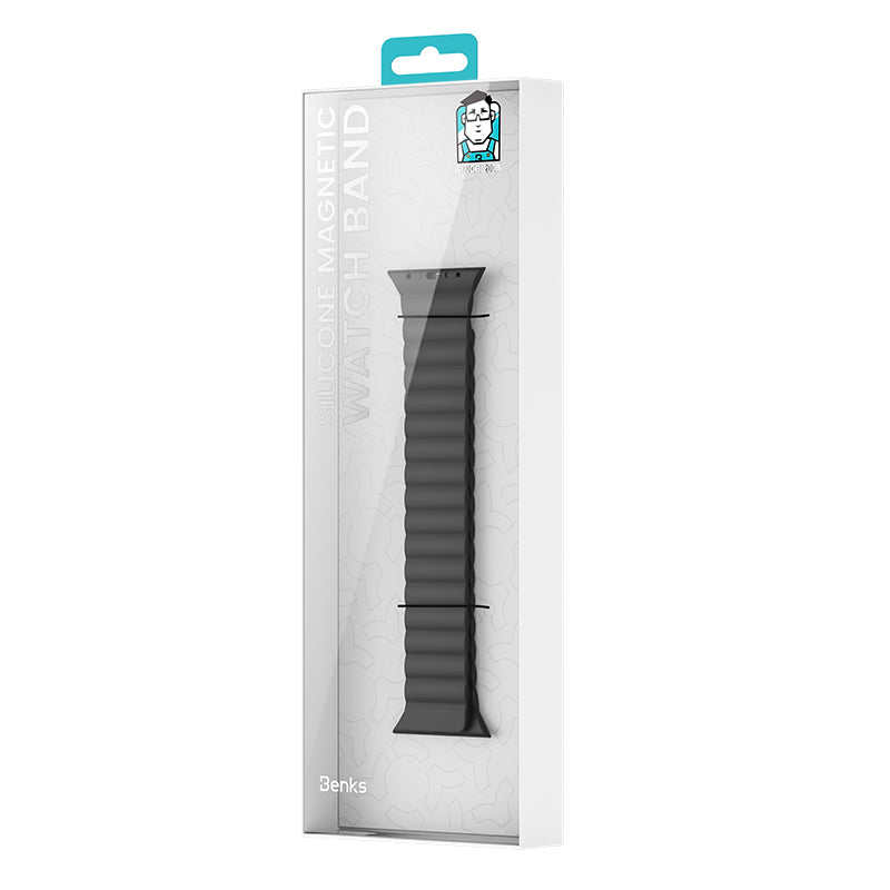 Apple Watch 7 41mm Benks Magnetik Tak Çıkar Silikon Strap Kayış Siyah
