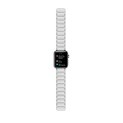 Apple Watch 7 41mm Raptic Classic Serisi Magnetik Metal Kordon Gümüş