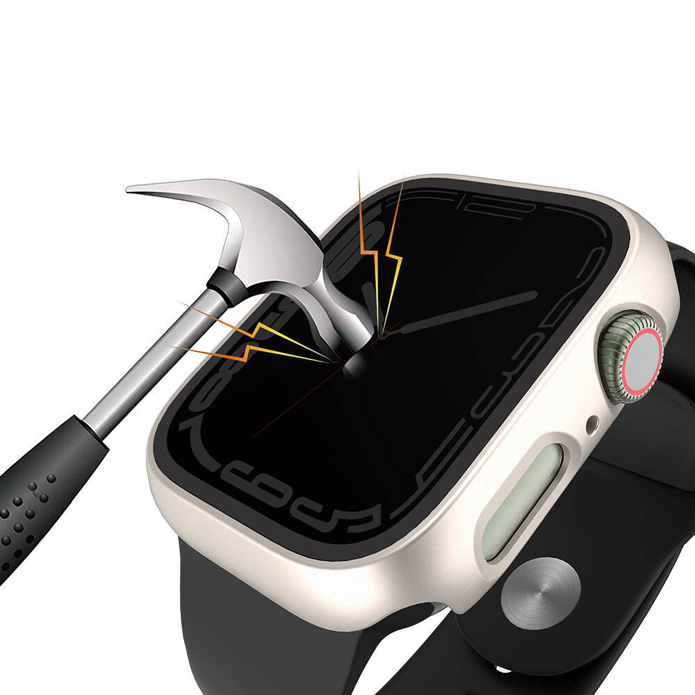 Apple Watch 7 41mm Hard PC Case and Privacy Ghost Screen Protector Zore Watch Gard 32 Black 