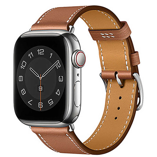 Apple Watch 7 41mm Wiwu Attleage Watchband Genuine Leather Band Brown 