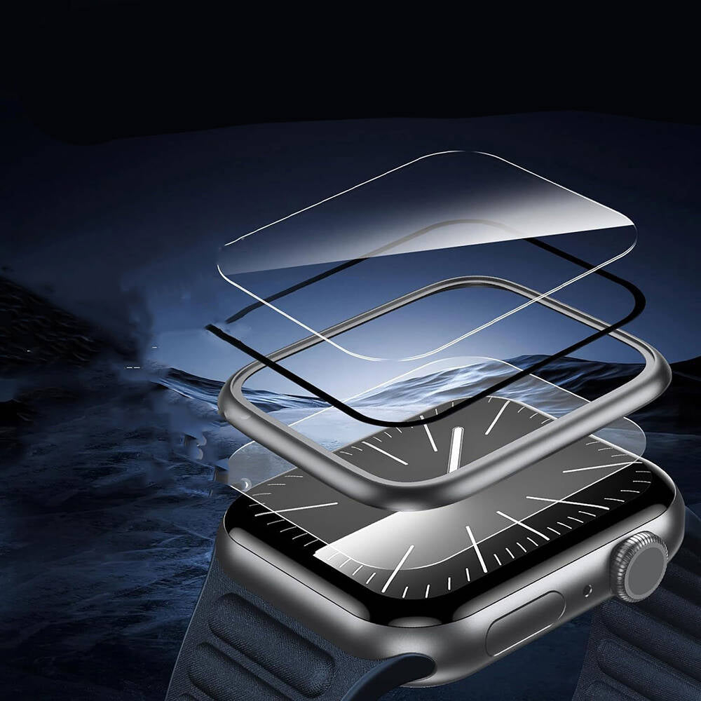 Apple Watch 7 41mm Wiwu Wi-JD106 Easy Install Smart Watch Tempered Glass Screen Protector Silver