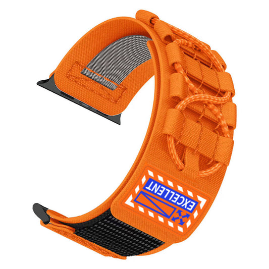 Apple Watch 7 41mm Zore KRD-112 Orbital Braided Rope Design Nylon Fabric Mesh Band Orange 