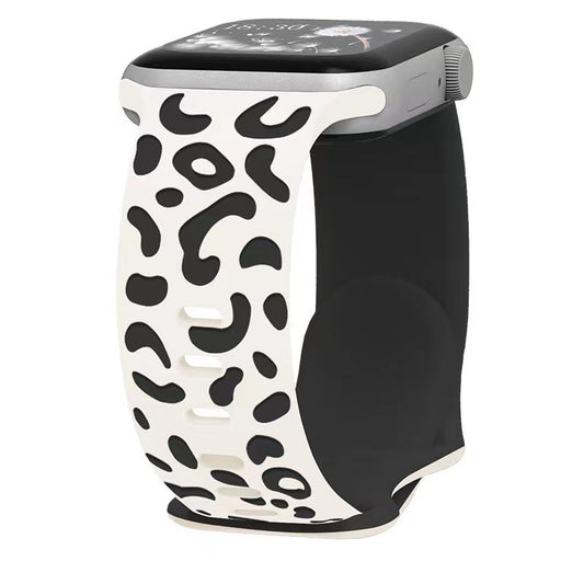 Apple Watch 7 41mm Zore KRD-140 Silicone Band Strap Starlight-Black 