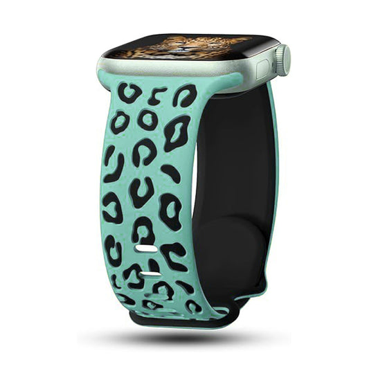 Apple Watch 7 41mm Zore KRD-140 Silikon Kordon Strap Kayış Yeşil-Siyah
