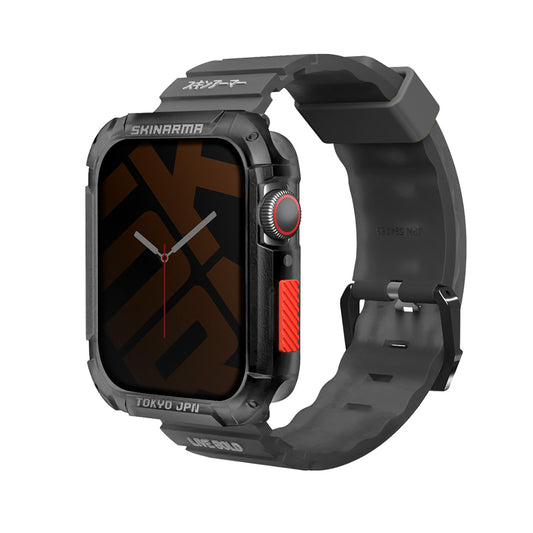 Apple Watch 7 45mm SkinArma Kurono Hard PC Case Protector + Shokku Silicone Band Smoked 