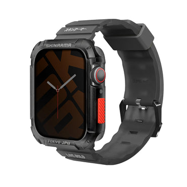 Apple Watch 7 45mm SkinArma Kurono Hard PC Case Protector + Shokku Silicone Band Smoked 