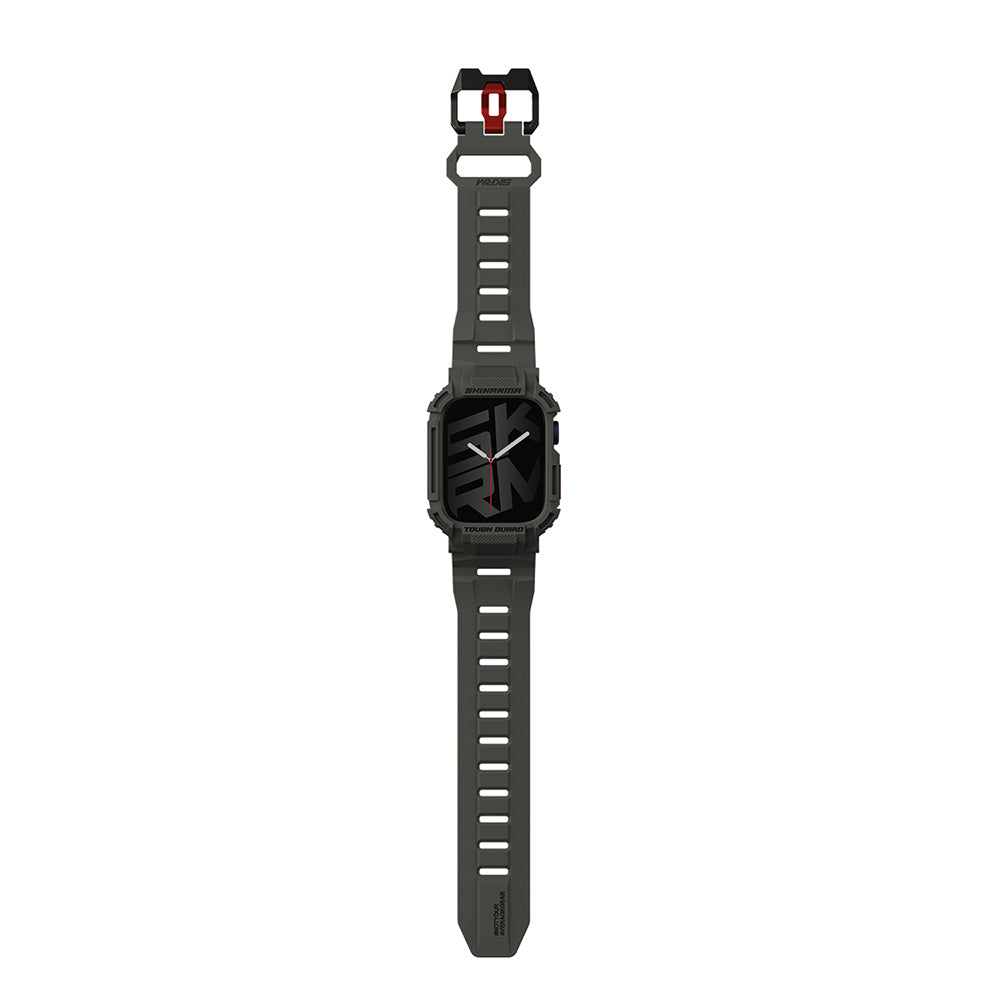 Apple Watch 7 45mm Skinarma Mecha 2in1 TPU Kasa Koruyucu + Silikon Kordon Lacivert