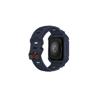 Apple Watch 7 45mm Skinarma Mecha 2in1 TPU Kasa Koruyucu + Silikon Kordon Açık Gri
