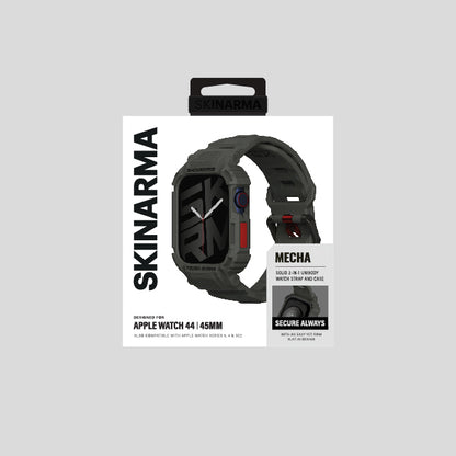 Apple Watch 7 45mm Skinarma Mecha 2in1 TPU Kasa Koruyucu + Silikon Kordon Lacivert