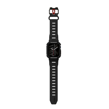 Apple Watch 7 45mm Skinarma Mecha 2in1 TPU Kasa Koruyucu + Silikon Kordon Açık Gri