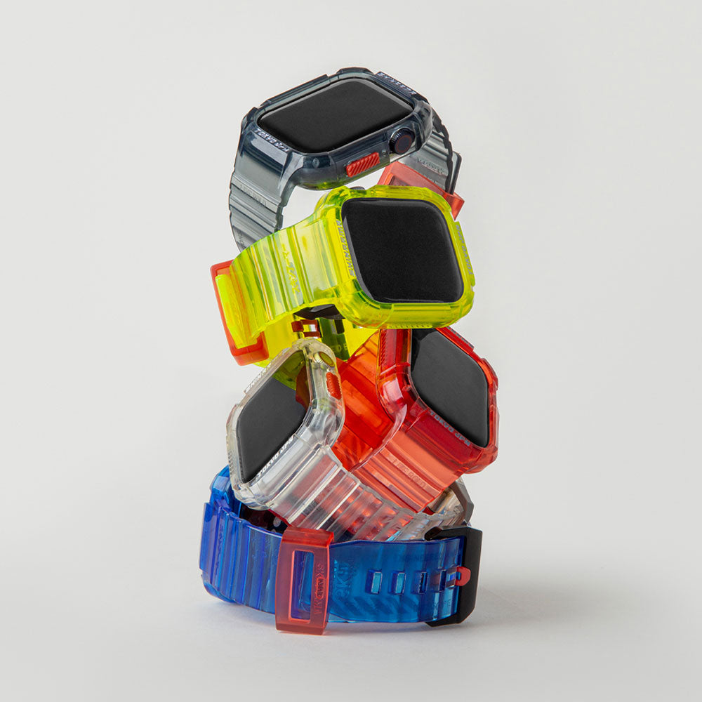 Apple Watch 7 45mm SkinArma Saido Hard PC Case Protective Silicone Band Blue 