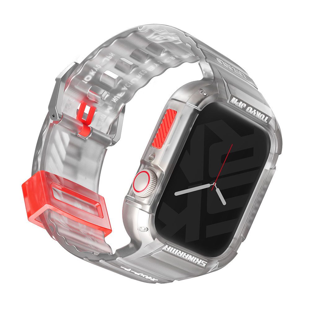 Apple Watch 7 45mm SkinArma Saido Hard PC Case Protective Silicone Band Smoke 