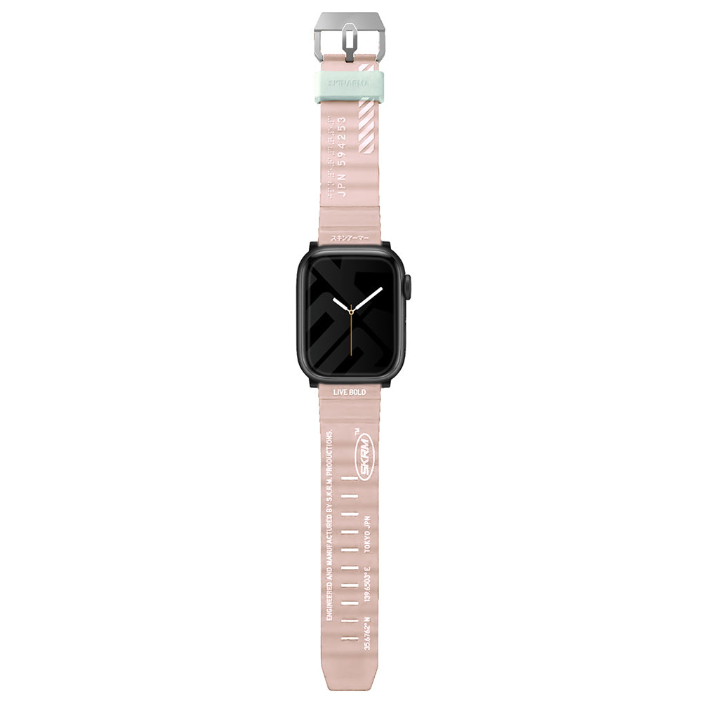 Apple Watch 7 45mm SkinArma Shokku Silicone Band Pink Light 