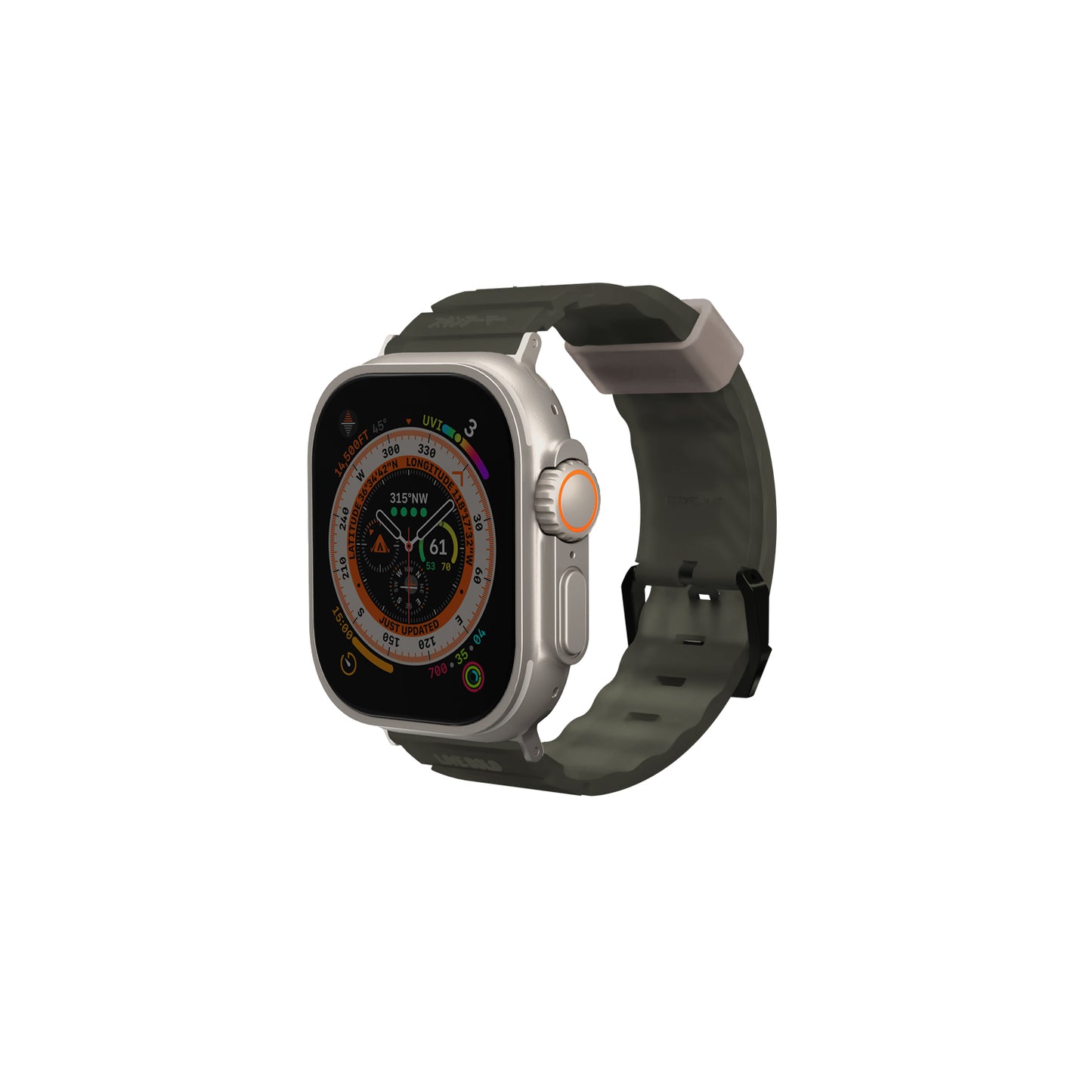 Apple Watch 7 45mm SkinArma Shokku Silicone Band Electric Yellow 