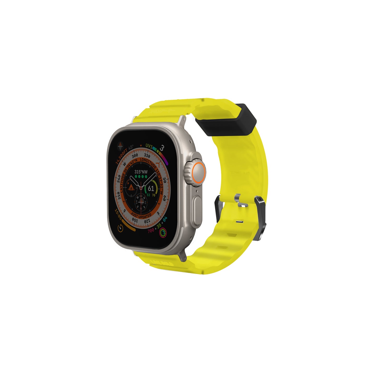 Apple Watch 7 45mm SkinArma Shokku Silicone Band Electric Yellow 