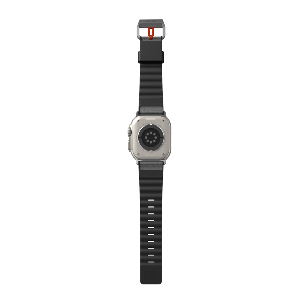 Apple Watch 7 45mm SkinArma Spunk Series PU Leather Band Gray 