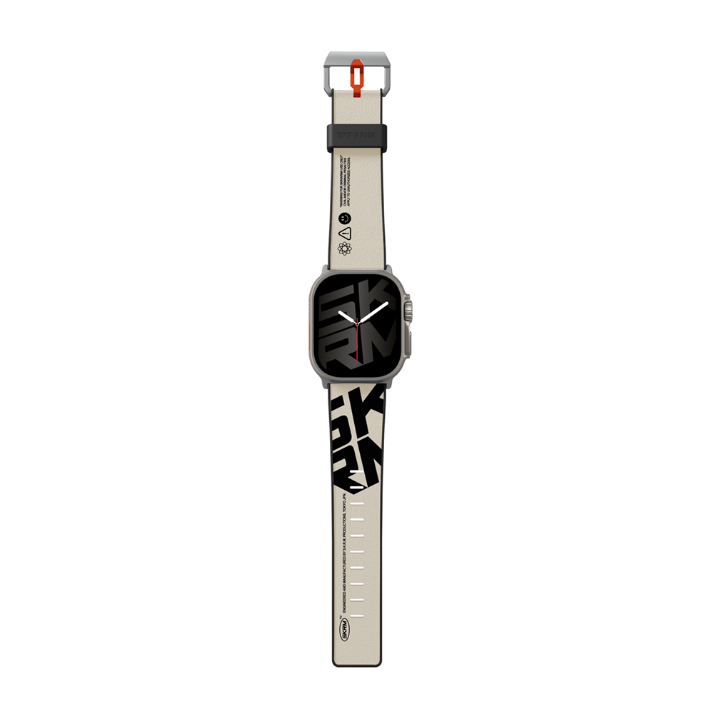 Apple Watch 7 45mm SkinArma Spunk Series PU Leather Band Cream 