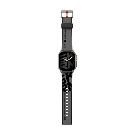Apple Watch 7 45mm SkinArma Spunk Series PU Leather Band Gray 