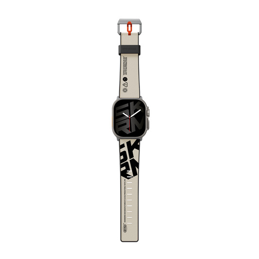 Apple Watch 7 45mm SkinArma Spunk Series PU Leather Band Cream 