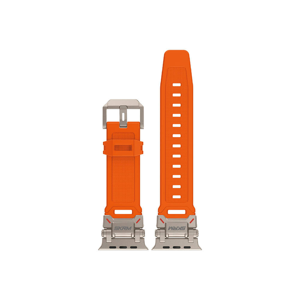 Apple Watch 7 45mm SkinArma Titon Series Breathable Perforated Silicone Band Orange 