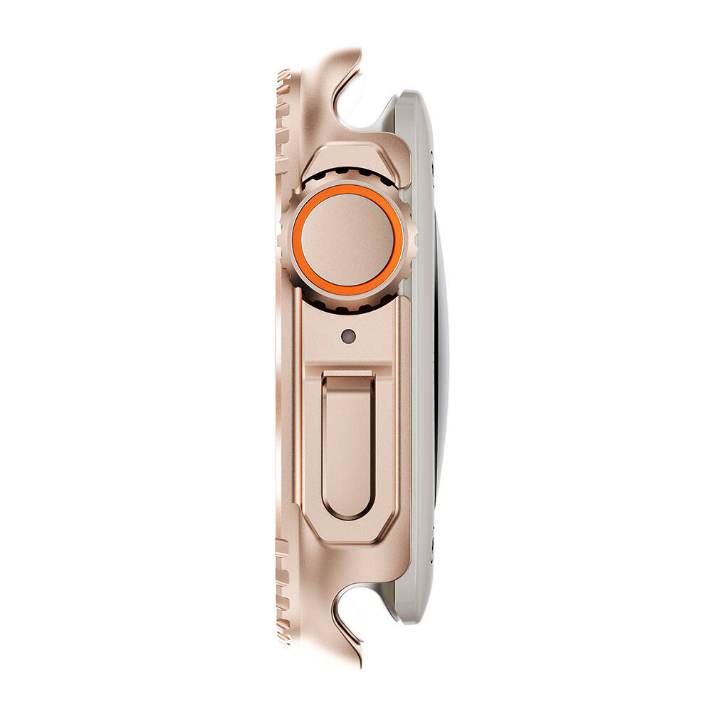Apple Watch 7 45mm to Apple Watch Ultra 49mm Kasa Dönüştürücü Zore Watch Gard 33 Rose Gold