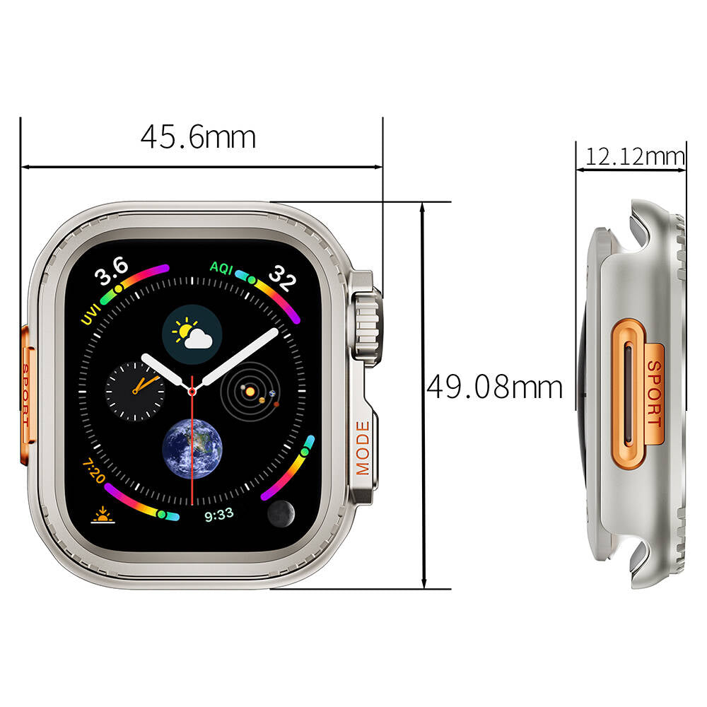 Apple Watch 7 45mm to Apple Watch Ultra 49mm Kasa Dönüştürücü Zore Watch Gard 33 Siyah