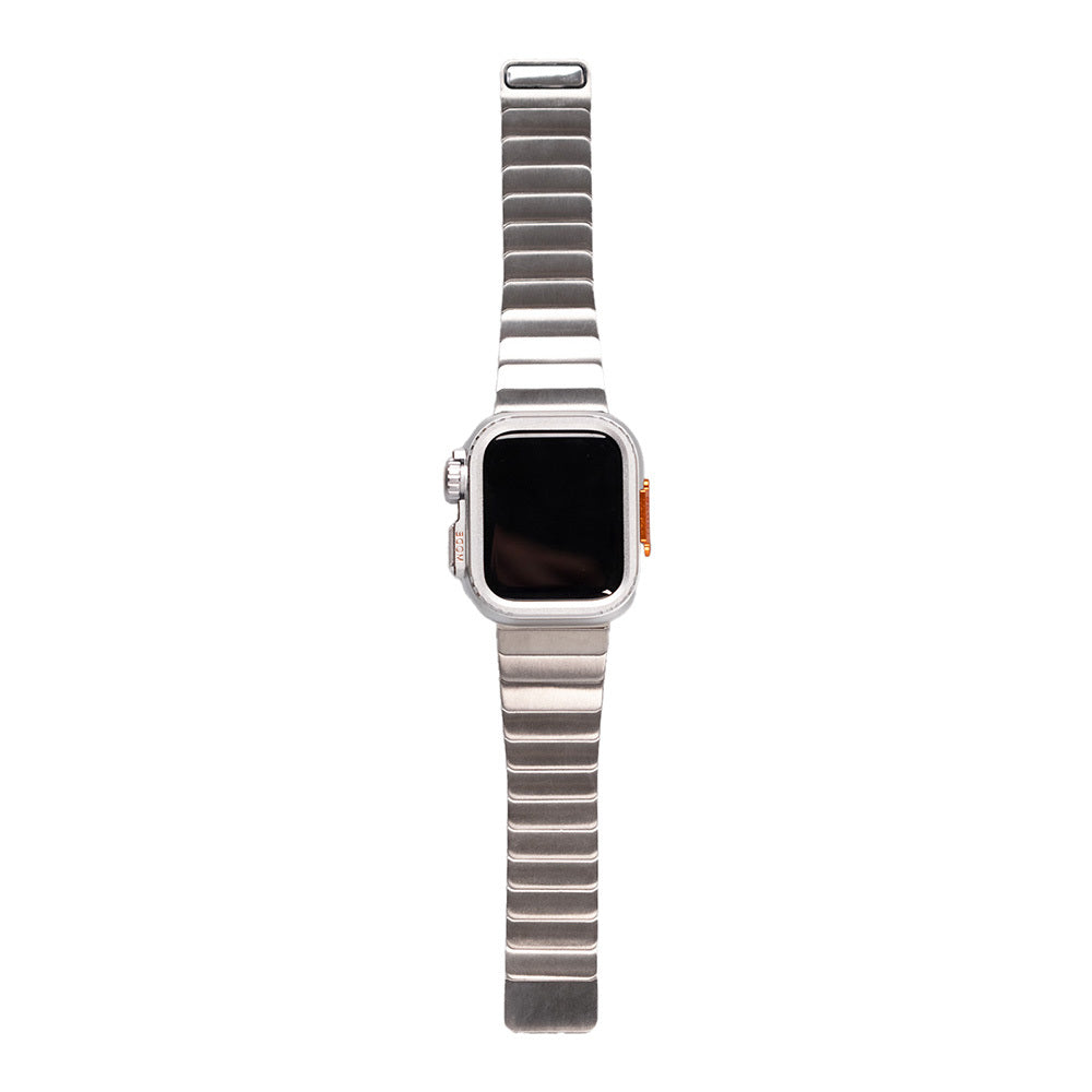 Apple Watch 7 45mm Zore KRD-126 Hard Case Protector Metal Band Black 