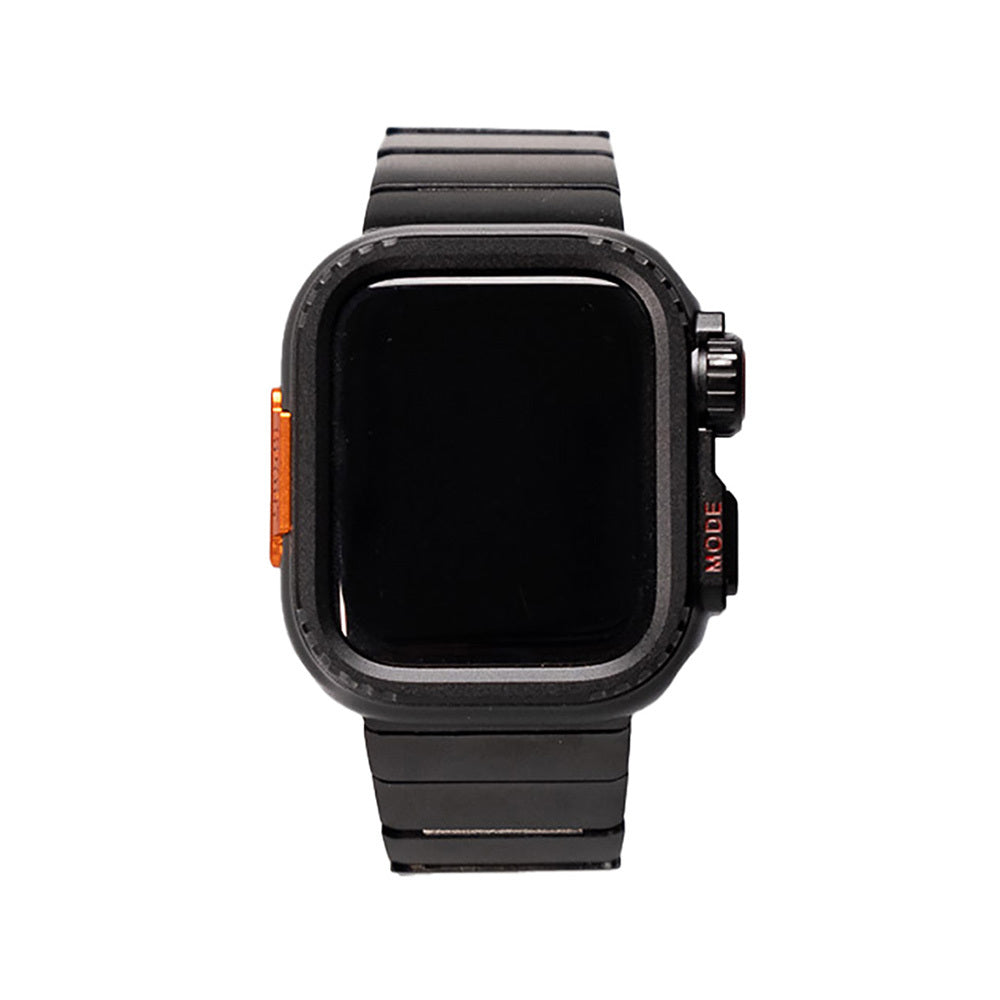 Apple Watch 7 45mm Zore KRD-126 Hard Case Protector Metal Band Starlight 