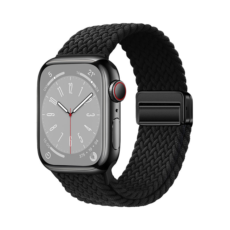 Apple Watch 7 45mm Zore KRD-134 Örgü Tasarımlı Hasır Kordon Strap Kayış Pembe