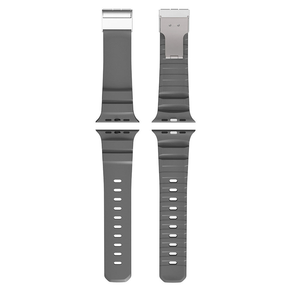 Apple Watch 7 45mm Zore KRD-145 Metal Buckle Silicone Band Starlight 
