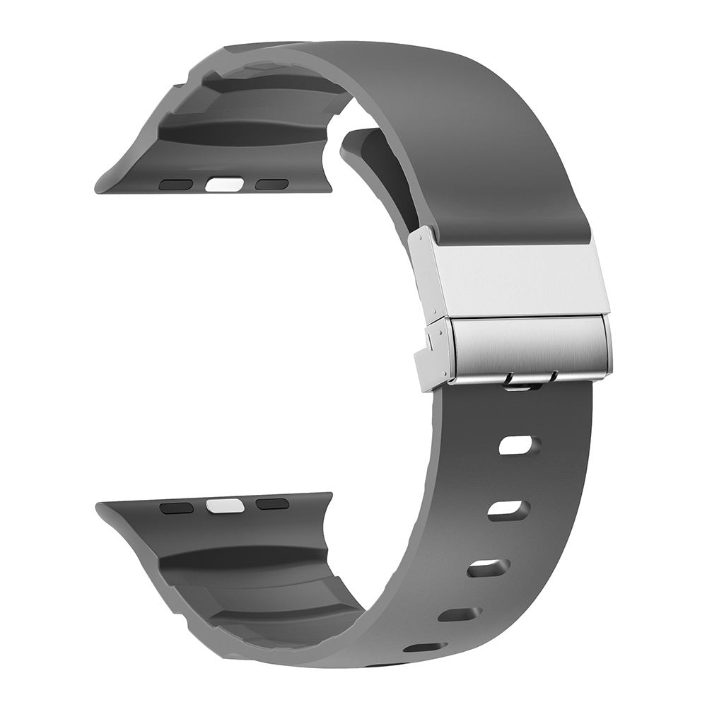 Apple Watch 7 45mm Zore KRD-145 Metal Buckle Silicone Band Starlight 