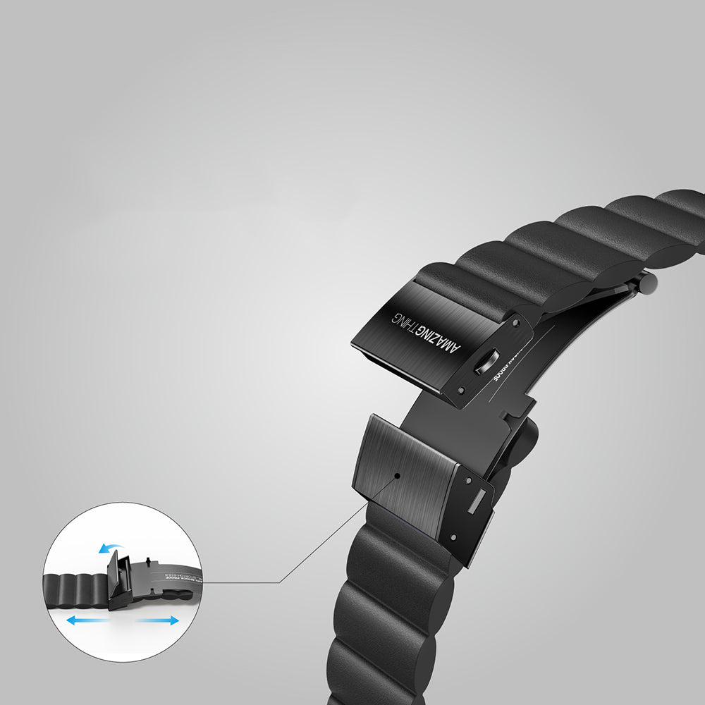 Apple Watch Serisi Uyumlu Amazing Thing Glamour Sense Deri Kordon Mavi