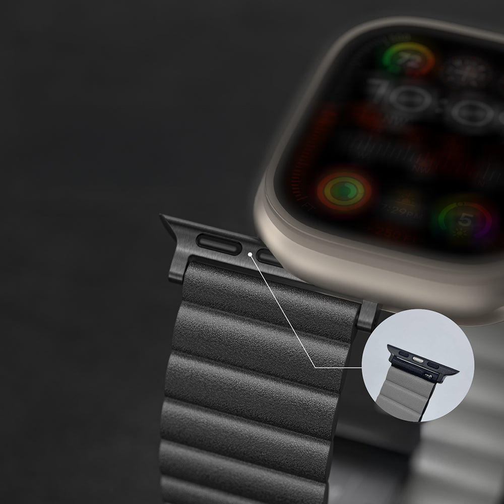 Apple Watch Serisi Uyumlu Amazing Thing Glamour Sense Deri Kordon Mavi