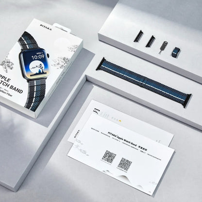 Apple Watch Serisi Uyumlu Aramid Fiber ve Karbon Fiber Pitaka Poetry of Things ChromaCarbon Serisi Moon Universal Kordon Siyah