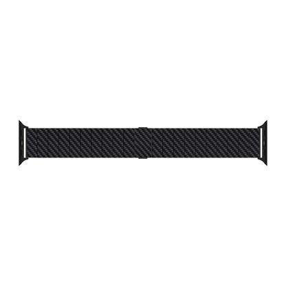 Apple Watch Serisi Uyumlu Karbon Fiber Pitaka Modern Serisi Black-Grey Twill Universal Kordon Siyah-Gri